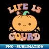 Life Is Gourd Funny Halloween Pumpkin Pun Retro Groovy - Creative Sublimation PNG Download