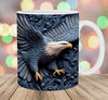 3D Engraved Leather Eagle Mug Wrap, 11oz And 15oz Mug Template, Mug Sublimation Design, Mug Wrap Template, Instant Digital Download PNG1.jpg