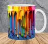 3D Rainbow Dripping Paint Mug Wrap 11oz & 15oz Mug Template, 3D Mug Sublimation Design Mug Wrap Template PNG Instant Digital Download1.jpg