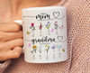 Custom Birth Flowers Mug Png, Grandparent Mug Gift, Month Flower Png, Custom Grandkids Names, Wlidflower Print, First Mom Now Grandma Mug1.jpg