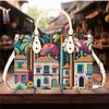 Luxury Women PU Leather Handbag purse crossbody Fun cute unique rainbow of colors Mexican folk art design pattern.jpg