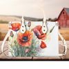 Women PU Leather Handbag tote purse beautiful spring summer poppy floral handbag Botanical garden wildflowers spring summer Gift Mom wife.jpg