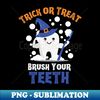 AU-71277_Trick or Treat Brush Your Teeth - Tooth Wearing Witch Hat Holding Toothbrush 7032.jpg
