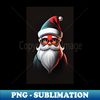 Cute Santa Wearing A Christmas Hat - PNG Transparent Digital Download File for Sublimation - Unleash Your Inner Rebellion