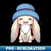 Rabbit Blue Hat- IA - Elegant Sublimation PNG Download - Add a Festive Touch to Every Day