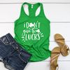 I Don't Give Two Lucks women's racerback tank top shirt, Funny St Patrick's Day Tank Top, St Paddy's Tank, St Pattys Day Shirt, Drunk Shirt.jpg