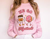 Retro Valentines Day Sweatshirt, Coffee Donut Funny Valentines Shirt, Valentines Gift for Her, Vintage Valentine Sweater, Teacher Gift Shirt.jpg