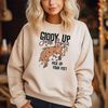 Giddy Up Jingle Horse Pick Up Your Feet Shirt, Western Christmas Shirt, Cowgirl Rodeo Horse Lover Shirt, Howdy Country Christmas Horse Shirt.jpg