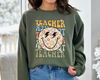 Teacher Sweatshirt, Smiley Face Hoodie, Trendy Teacher Sweatshirt, Retro Teacher Appreciation, Checkered Teacher Shirt, Gifts for Teachers.jpg