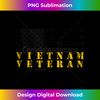 Vietnam Veteran Yellow Text Distressed American Flag Tank Top - Signature Sublimation PNG File