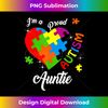 I'm A Proud Autism Auntie Autism Awareness Matching Family - Retro PNG Sublimation Digital Download