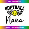 Personalized Softball Heart Cute Nana  1 - Instant PNG Sublimation Download