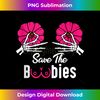 Save The Boobies Pink Pumpkin Halloween Breast Cancer Funny  1 - Creative Sublimation PNG Download
