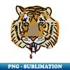 Animals with Sharp Teeth Tiger Portrait - Retro PNG Sublimation Digital Download