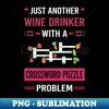 Wine Drinker Crossword Puzzles - PNG Transparent Sublimation Design