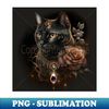 Gothic Cat Divine Black beauty - Vintage Sublimation PNG Download