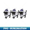 Three Cute Dogs Blue Hat Christmas Winter Sweater - Instant PNG Sublimation Download