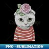 Beauty stripe Cat - High-Quality PNG Sublimation Download