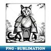 Samurai Japanese Cat - Premium PNG Sublimation File
