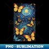 Starry Night Wings Van Gogh's Butterfly Symphony - High-Quality PNG Sublimation Download