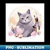 British Shorthair Loves Make Up - High-Quality PNG Sublimation Download