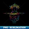 Molokai Hawaii Island Tye Dye Skull Art - Exclusive Sublimation Digital File