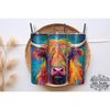 Neon Highland Cow Rainbow 20 Oz, Tumbler 20 oz Wrap PNG, Skinny Tumbler Designs PNG.jpg