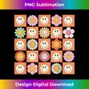 Groovy Checkered Orange Smile Face Happy Flower Hippie 70s - Modern Sublimation PNG File