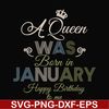 BD0073-A Queen Was Born In January Happy Birthday To Me svg, png, dxf, eps digital file BD0073.jpg