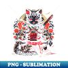 EI-18167_Japanese Samurai Ninja Cat Kawaii Tattoo Graphic Print  1062.jpg