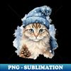US-32891_Winter Christmas Cat  with a Blue Hat 5930.jpg