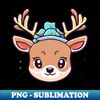 Blue Hat Deer - Decorative Sublimation PNG File