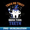 KM-76752_Trick or Treat Brush Your Teeth - Tooth Wearing Witch Hat Holding Toothbrush 1562.jpg