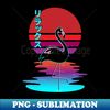 Relax - Relaxing Black Flamingo Synthwave Sunset Rirakkusu - Premium Sublimation Digital Download