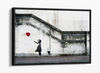 Banksy Red Balloon Girl -Gallery Wrapped Canvas Art Print Float Frame, Black, White, walnut, oak.jpg