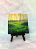 Original Small Acrylic Landscape Painting on Canvas with Free display easel  Sunrise in the meadow Ready to display.jpg