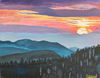 Original 20X16 in landscape painting, Acrylic landscape painting, Scenery of sunset, mountains, and trees, 16X20 Inches.jpg