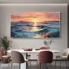 Original Ocean Oil Painting on Canvas, Large Wall Art, Abstract Seascape Art Sunset Painting Custom Painting Minimalist Living Room Decor.jpg