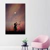 Beautiful Sky Printed, Sunset Canvas Art, Sky Art, Moon Landscape Canvas Art, Sky Landscape Printed, Girl Silhouette Poster,.jpg