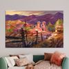 Living Room Wall Art, 3D Wall Art, Canvas Art, Mexican Village Landscape, Village Landscape Canvas Gift, Mexican Landscape Art Canvas,.jpg