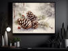 Vintage Pinecone Painting, Winter Canvas Print, Christmas Art Print, Christmas Wall Decor, Winter landscape Print, Winter Decor.jpg