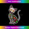 Sugar Skull Cat  Cute Dia De Los Muertos Funny Mexican Gift Tank Top - Premium Sublimation Digital Download