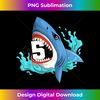 5 Shark Birthday Animal Themed Bday Party Celebration - Modern Sublimation PNG File