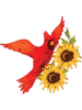 Sunflowers Cardinal Birds.png