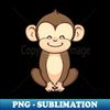 Cute Monkey Sitting Relaxed - Quality Design Sublimation File