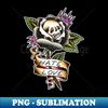 Hate Love Skull Rose Tattoo Design - Premium PNG Sublimation File