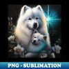 Captivating Samoyeds - Unique Sublimation PNG Download