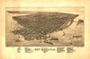 1884 Bird's Eye View Key West Island Florida Usa Map Travel Vintage Poster Repro.jpg