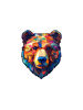 Geometric Colorful Bear Grazer Head Illustration Graphic. Graphic .png