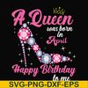 BD0004-A queen was born in April svg, birthday svg, queens birthday svg, queen svg, png, dxf, eps digital file BD0004.jpg